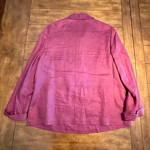 Embassy Row 100% Pure Linen Red Wine Blazer Size 12 S1142-01 - Picture 6 of 8